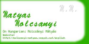matyas molcsanyi business card