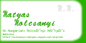 matyas molcsanyi business card